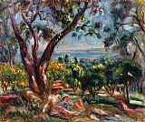 Pierre Auguste Renoir Cagnes Landscape with Woman and Child painting